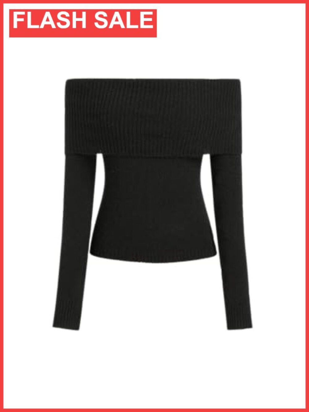 Off Shoulder Knitted Long Sleeve Pullover Sweater Crop
